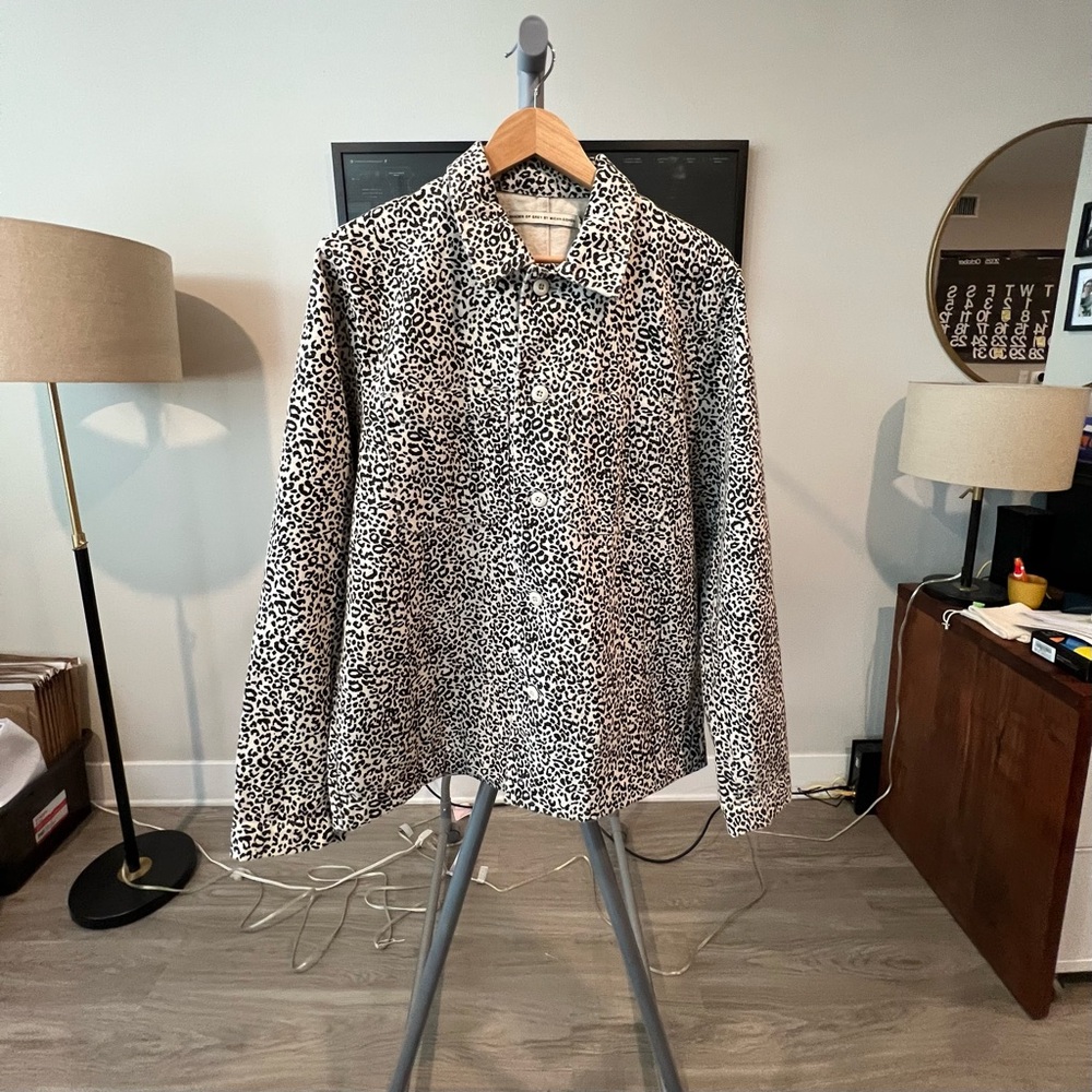 SHADES OF GREY BY MICAH COHEN - Leopard Twill Overshirt NWT - White, Black